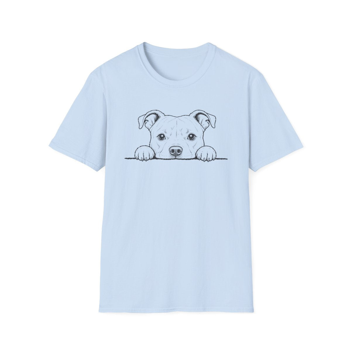 Peekaboo American Pit Bull Terrier Tee - Light Blue