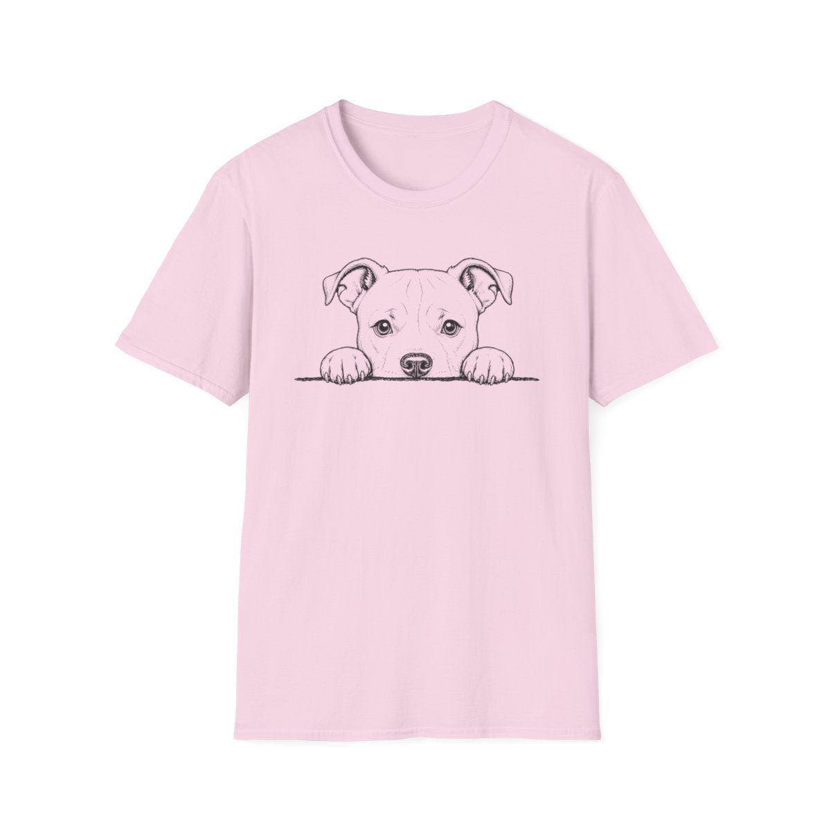 Peekaboo American Staffordshire Terrier Tee - Light Pink