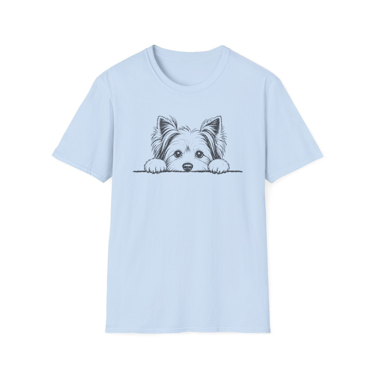 Peekaboo Biewer Terrier Tee - Light Blue