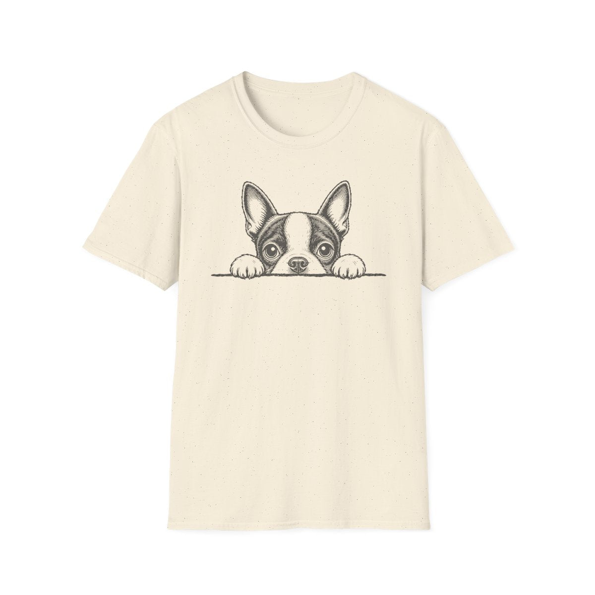 Peekaboo Boston Terrier Tee - Natural