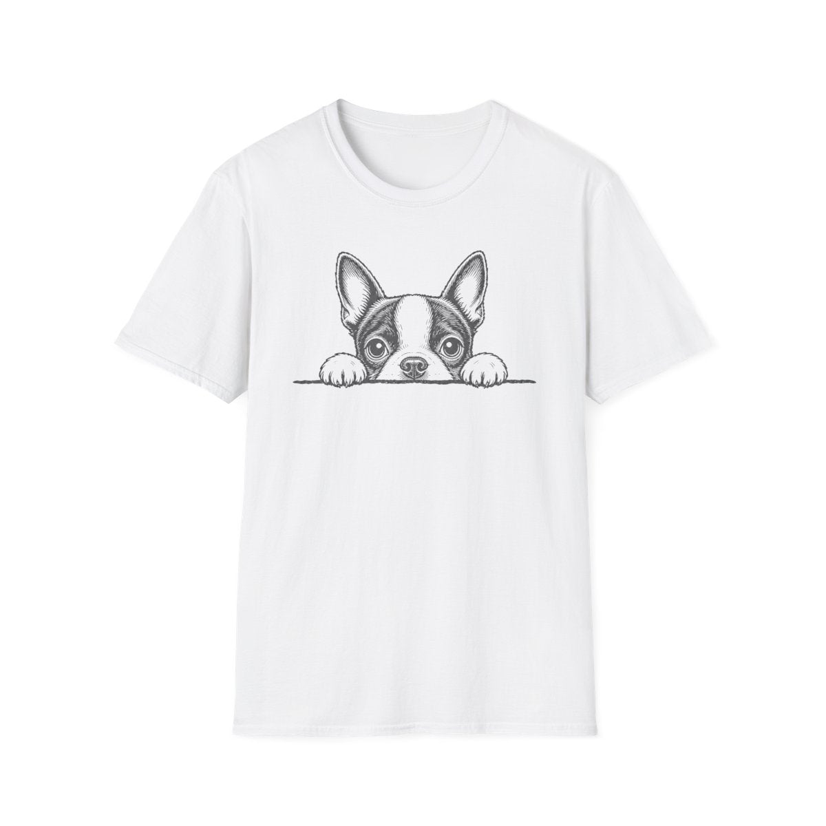 Peekaboo Boston Terrier Tee - White