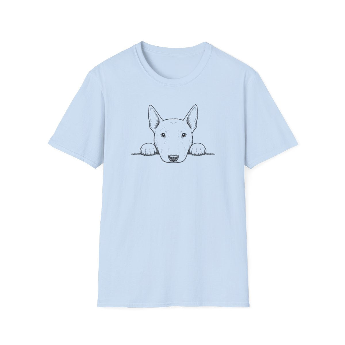 Peekaboo Bull Terrier Tee - Light Blue