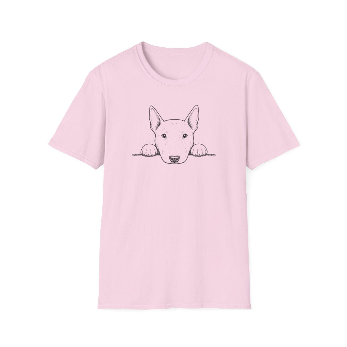 Peekaboo Bull Terrier Tee - Light Pink