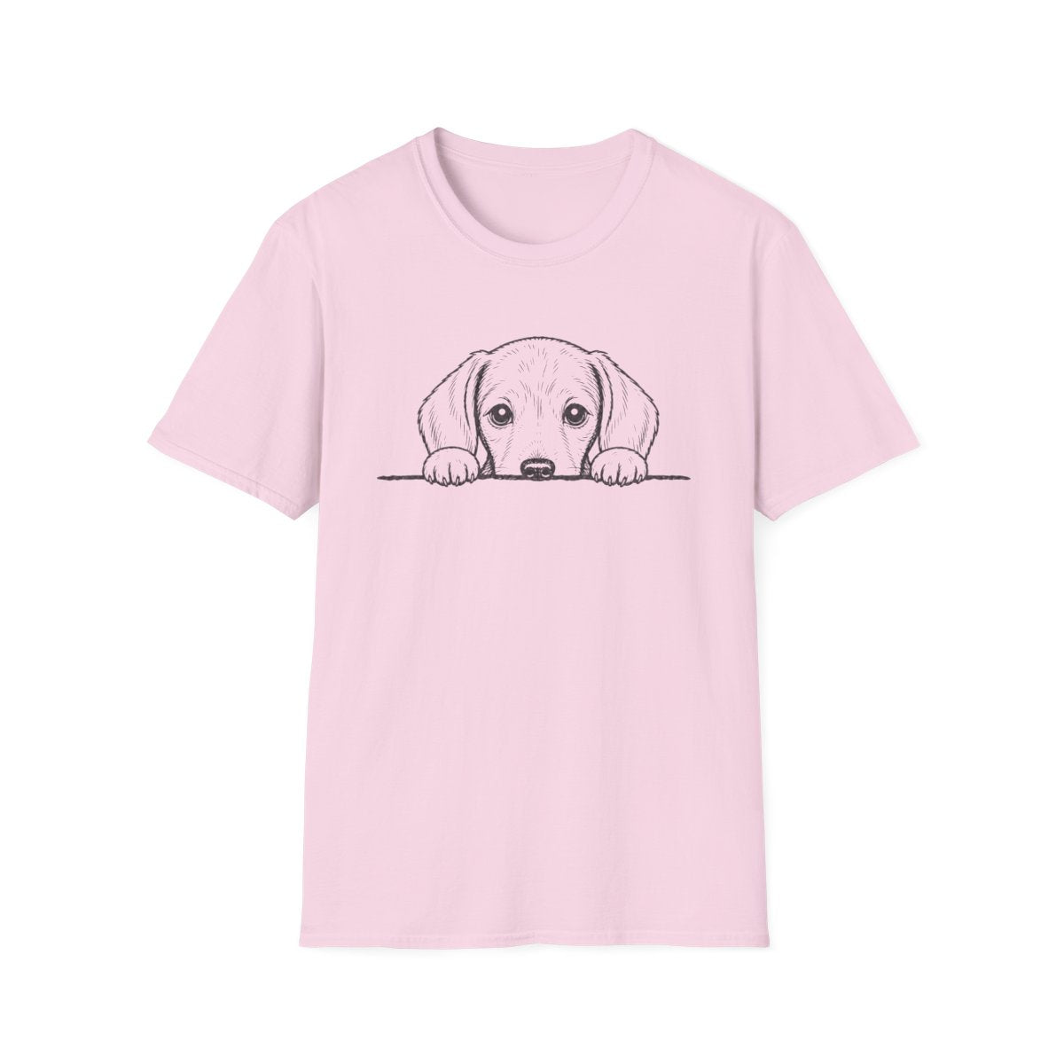 Peekaboo Dachshund Tee - Light Pink
