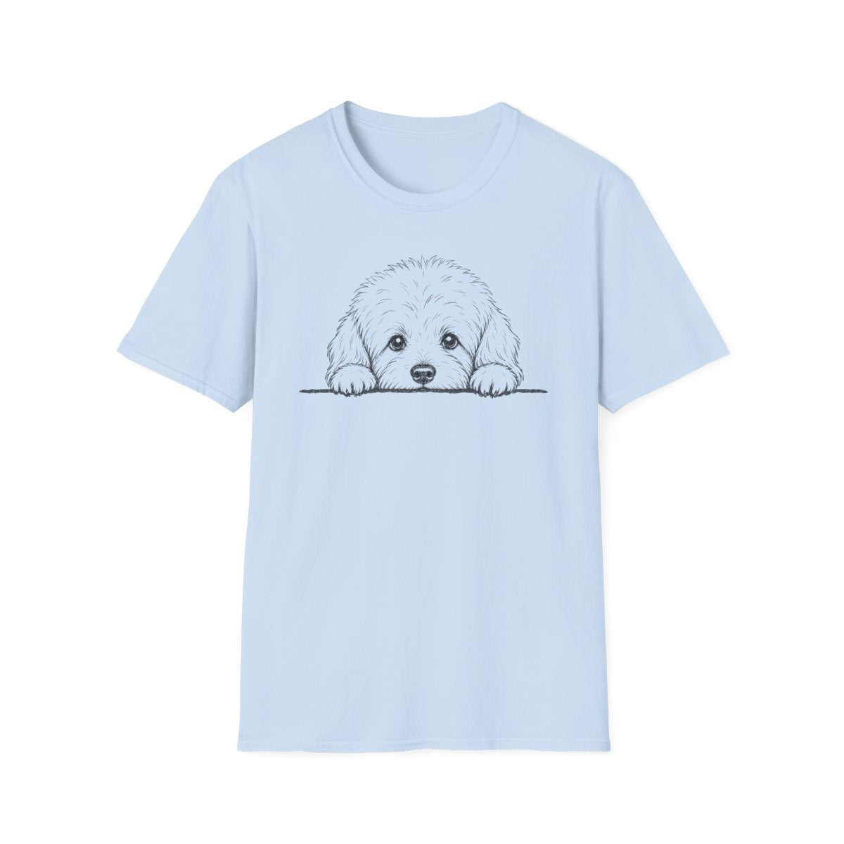 Peekaboo Dandie Dinmont Terrier Tee - Light Blue