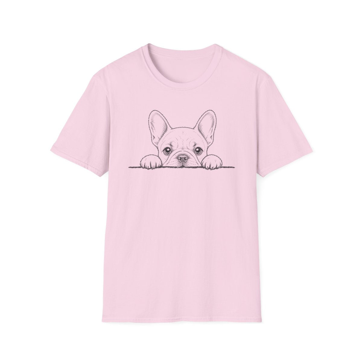 Peekaboo French Bulldog Tee - Light Pink