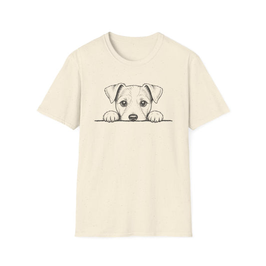 Peekaboo Jack Russell Terrier Tee - Natural