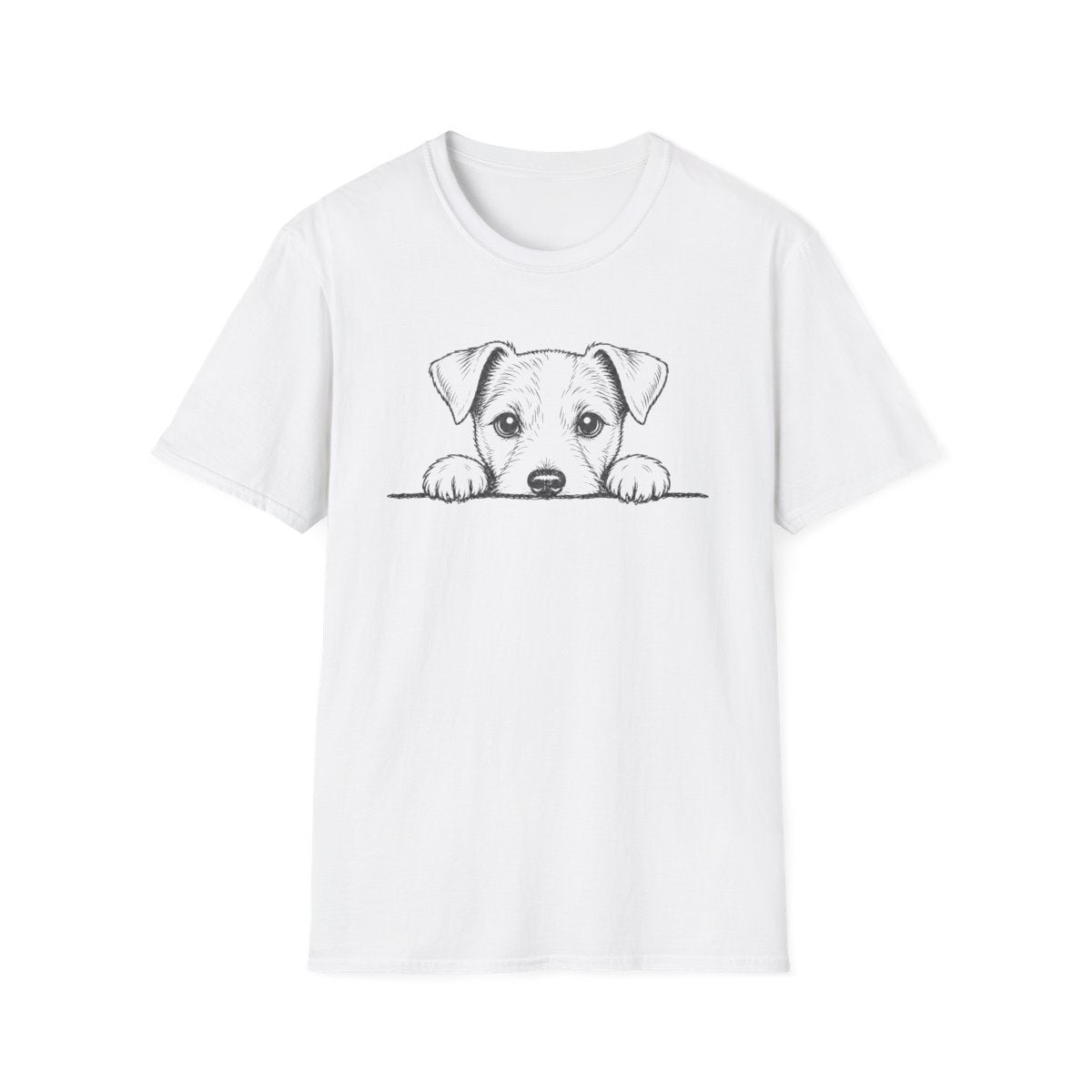 Peekaboo Jack Russell Terrier Tee - White
