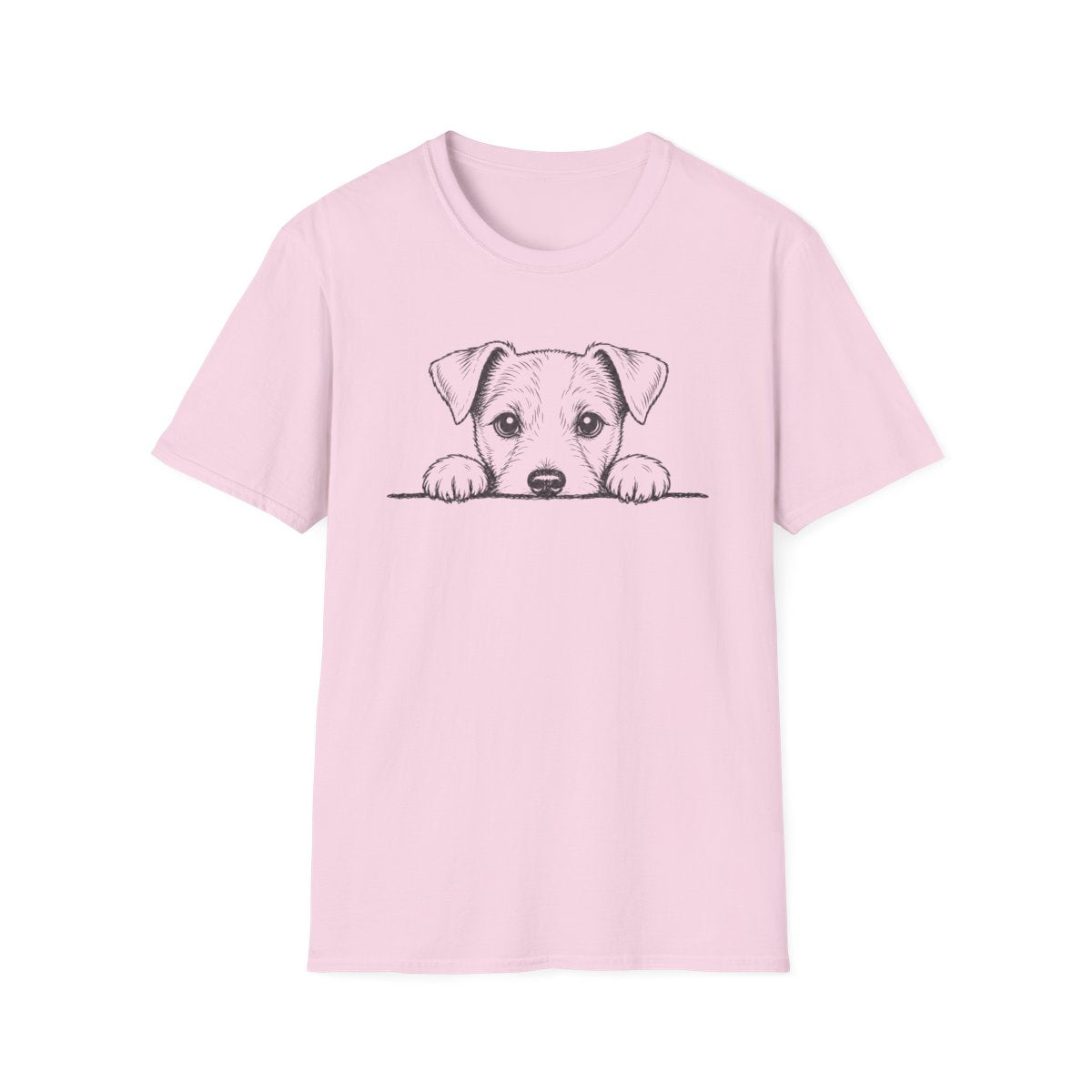Peekaboo Jack Russell Terrier Tee - Light Pink
