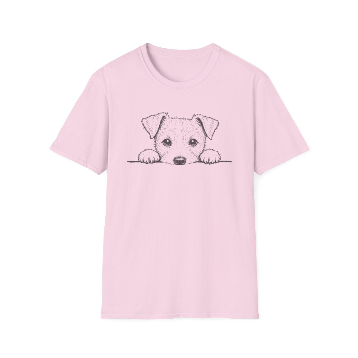 Peekaboo Parson Russell Terrier Tee - Light Pink