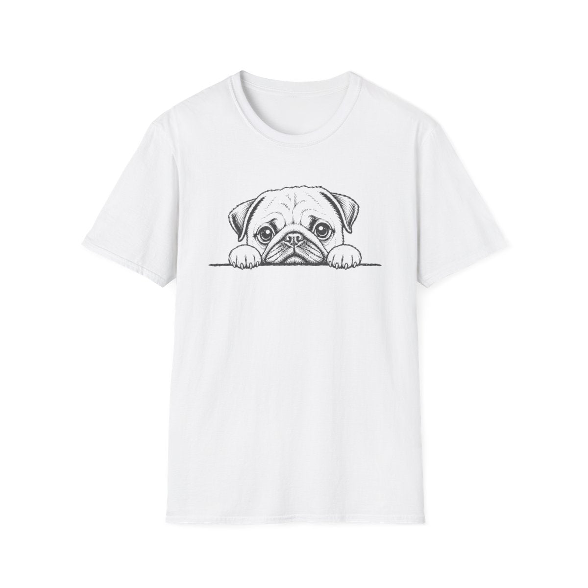 Peekaboo Pug Tee - White