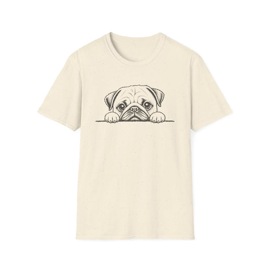 Peekaboo Pug Tee - Natural