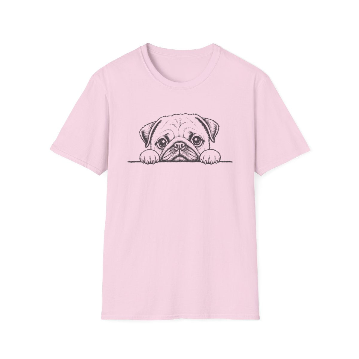 Peekaboo Pug Tee - Light Pink