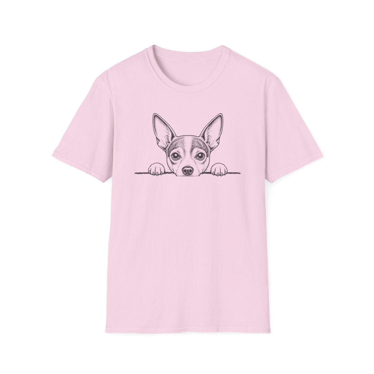 Peekaboo Rat Terrier Tee - Light Pink