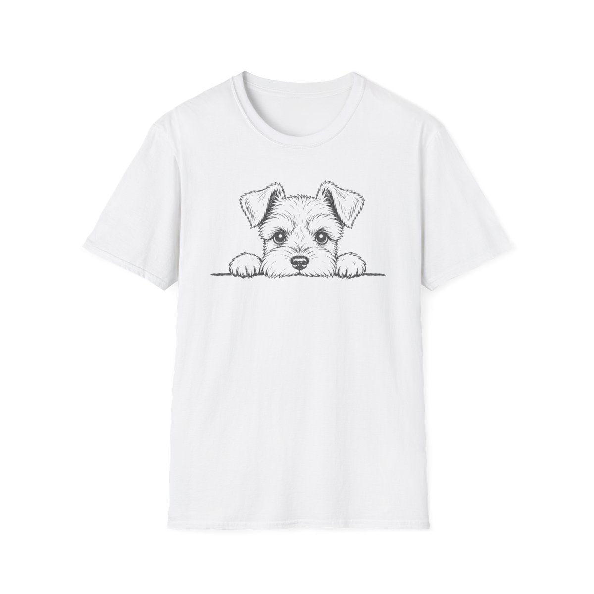 Peekaboo Schnauzer Tee - White