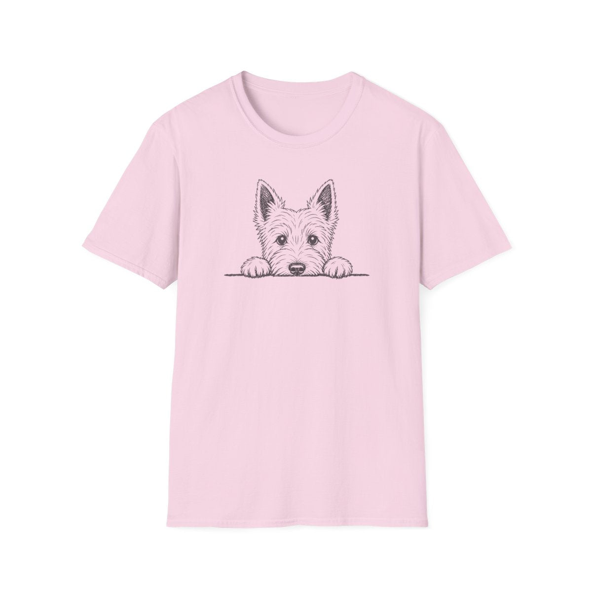 Peekaboo Scottish Terrier Tee - Light Pink