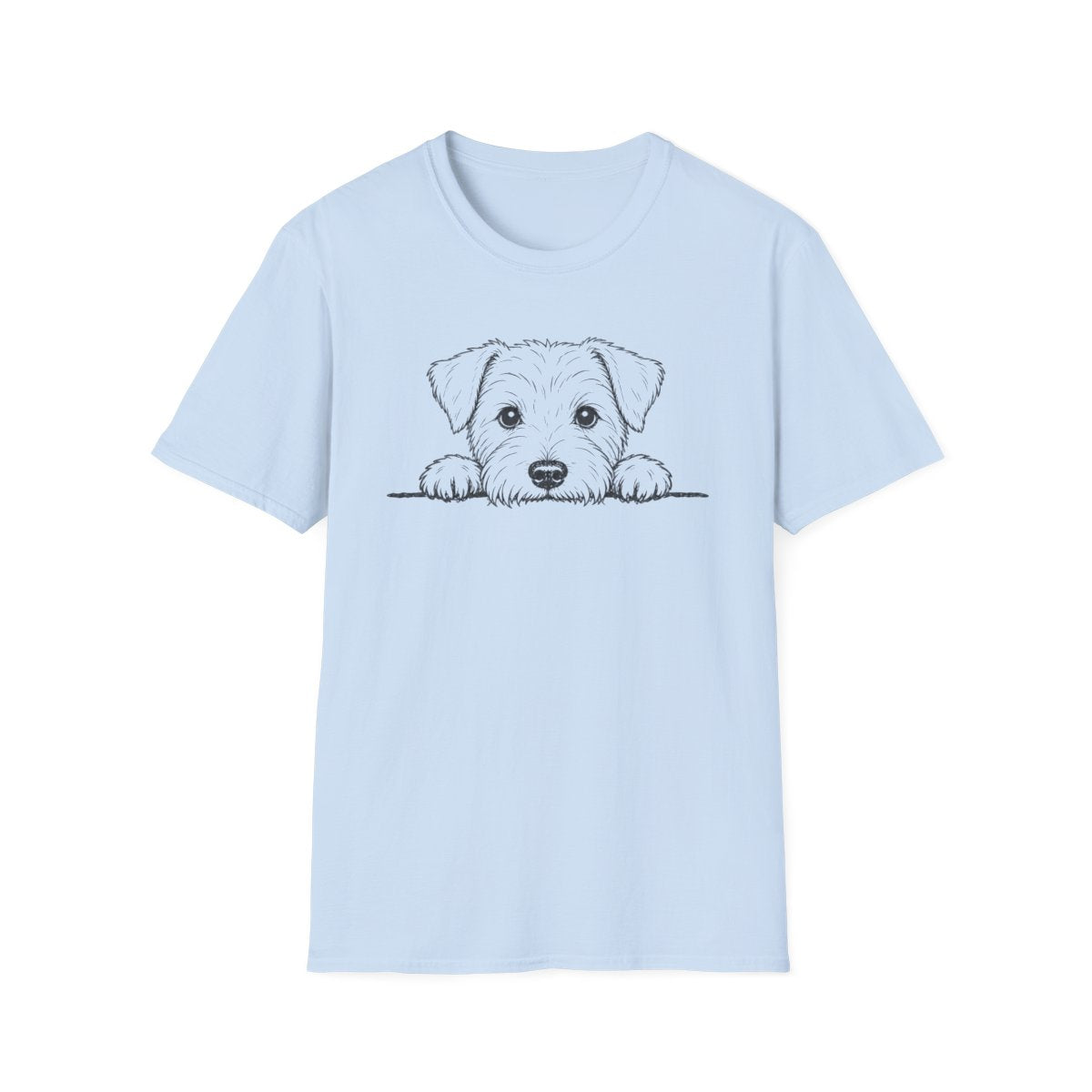 Peekaboo Sealyham Terrier Tee - Light Blue