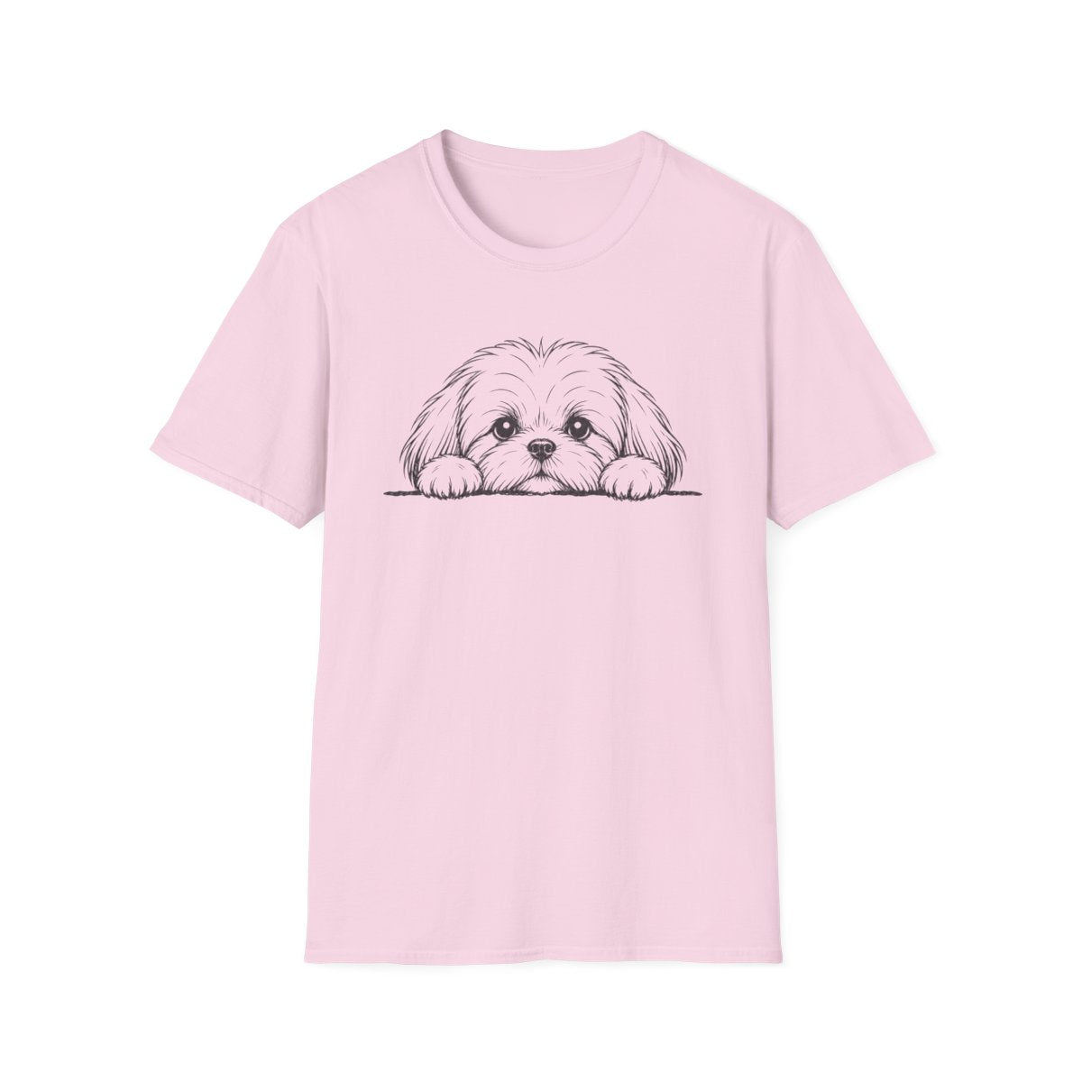Peekaboo Shih Tzu Tee - Light Pink