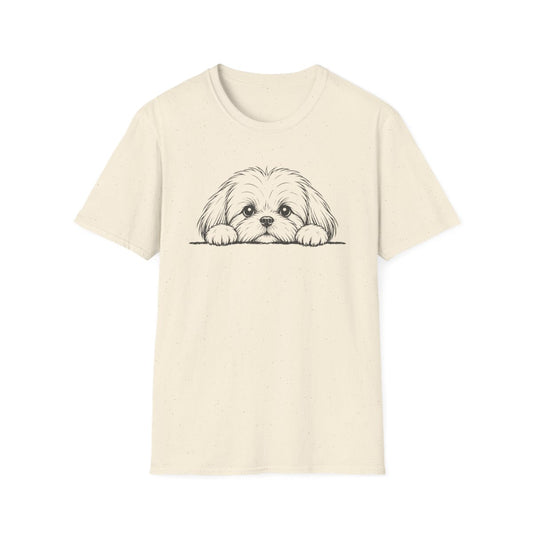 Peekaboo Shih Tzu Tee - Natural