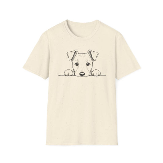 Peekaboo Smooth Fox Terrier Tee - Natural