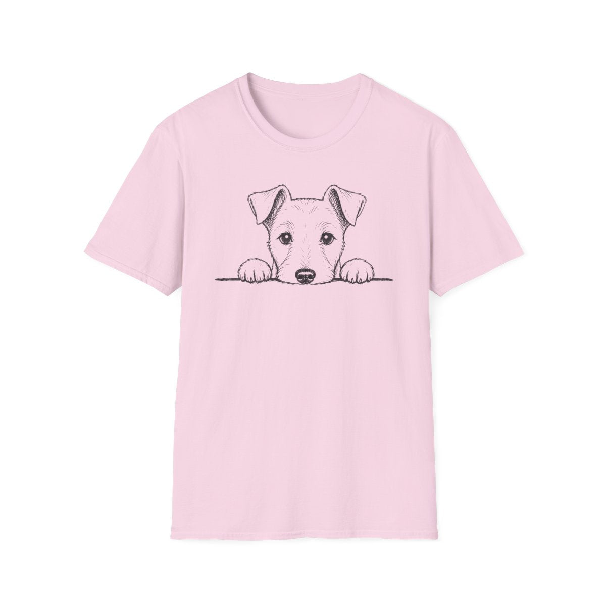 Peekaboo Smooth Fox Terrier Tee - Light Pink