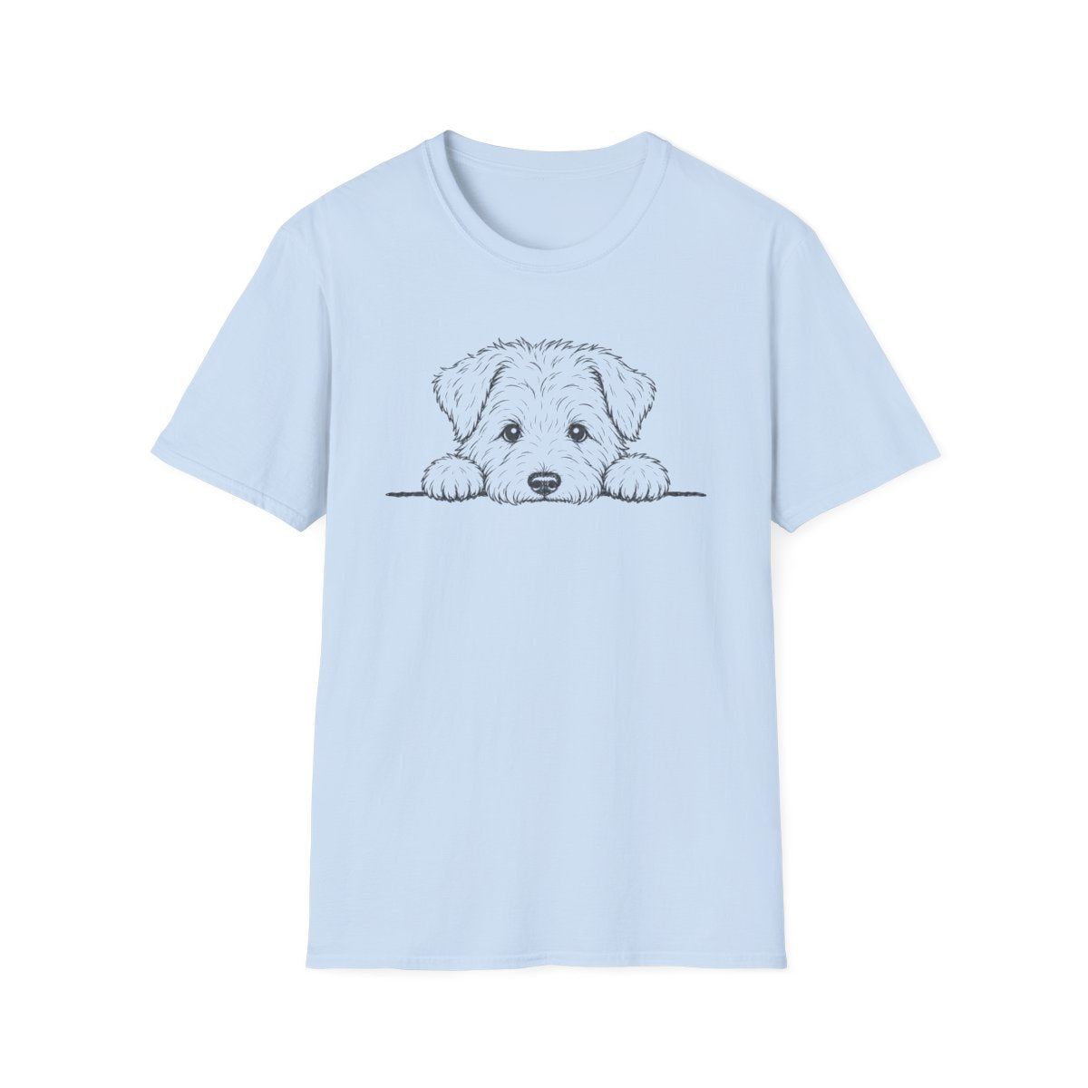 Peekaboo Soft Coated Wheaten Terrier Tee - Light Blue