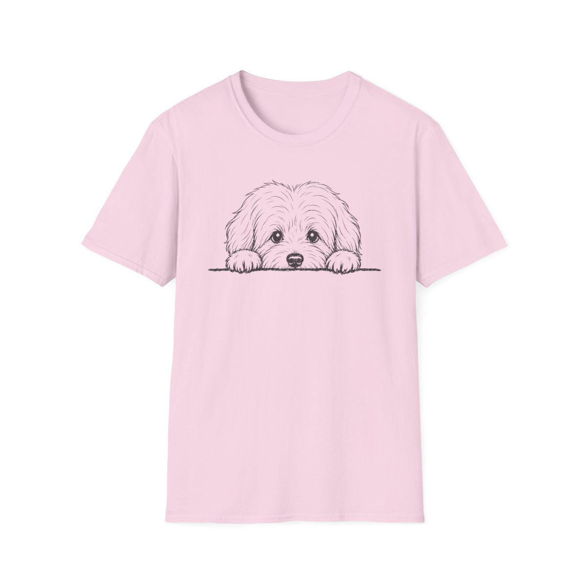 Peekaboo Tibetan Terrier Tee - Light Pink