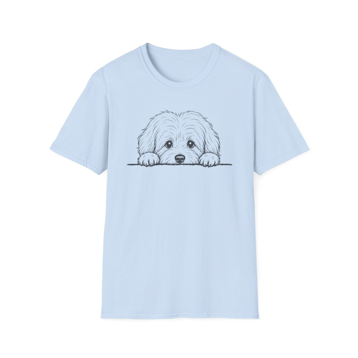 Peekaboo Tibetan Terrier Tee - Light Blue