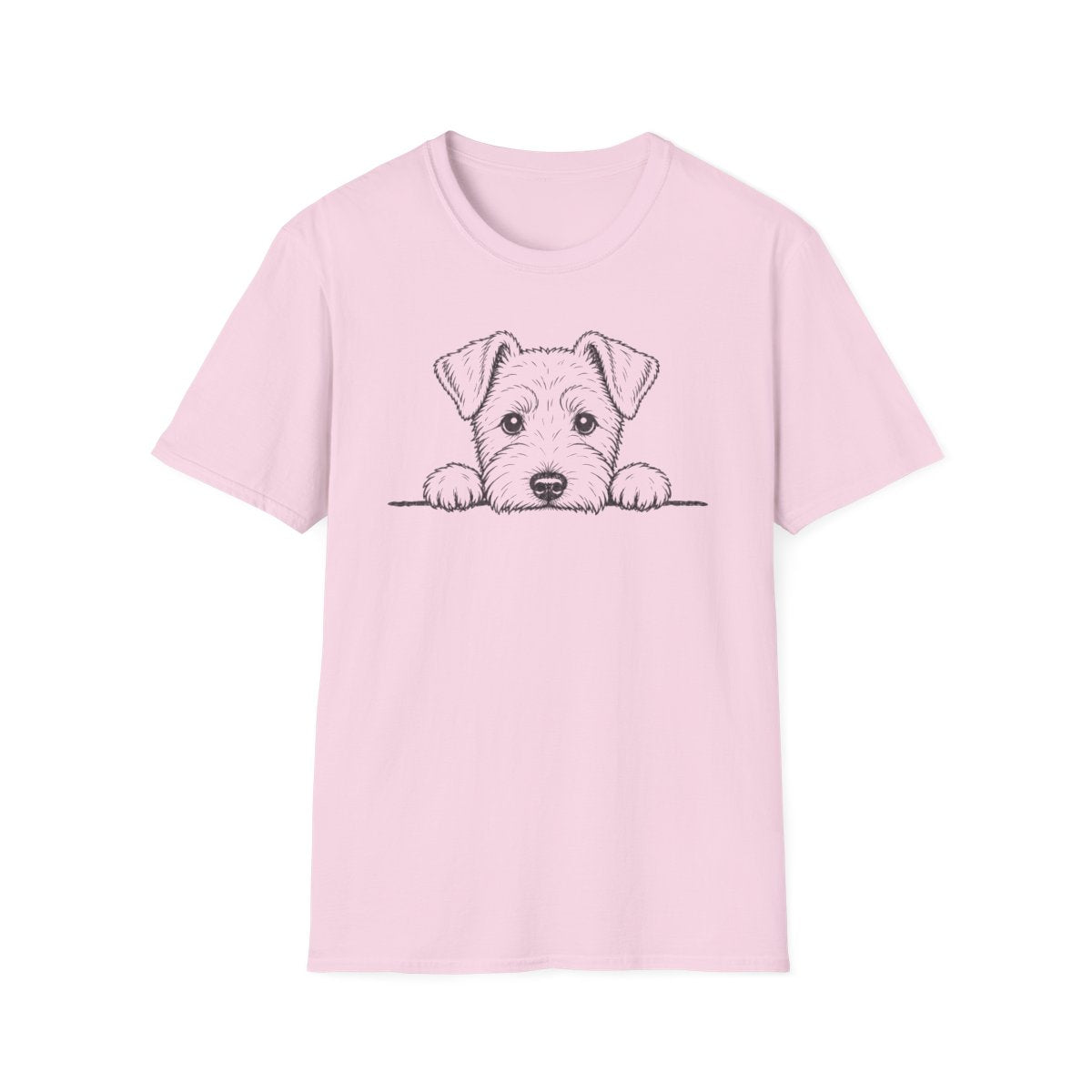 Peekaboo Welsh Terrier Tee - Light Pink