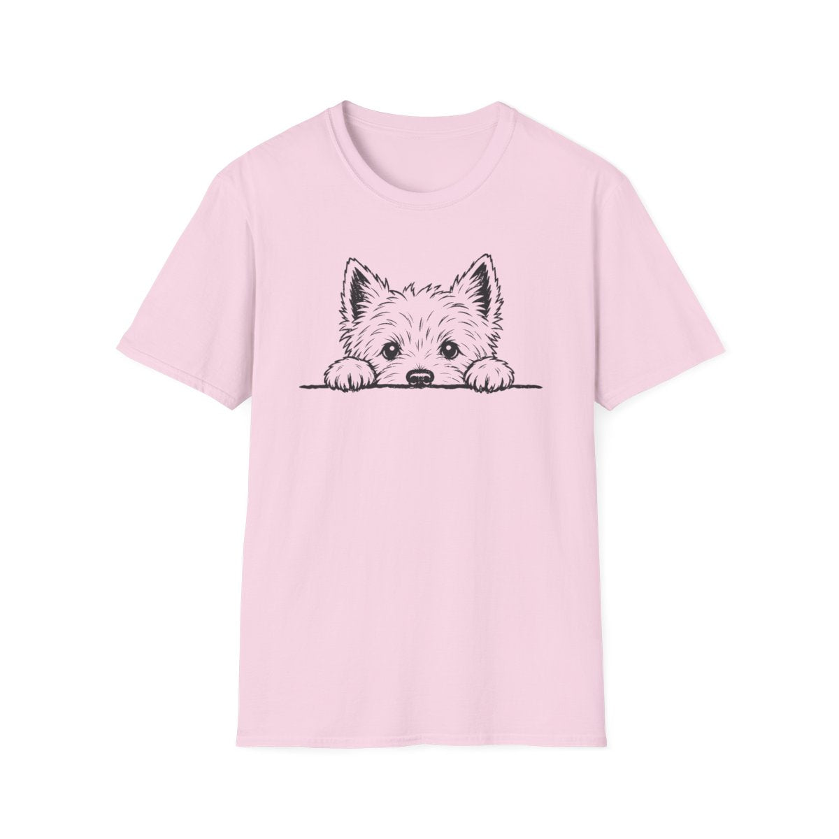 Peekaboo Westie Tee - Light Pink