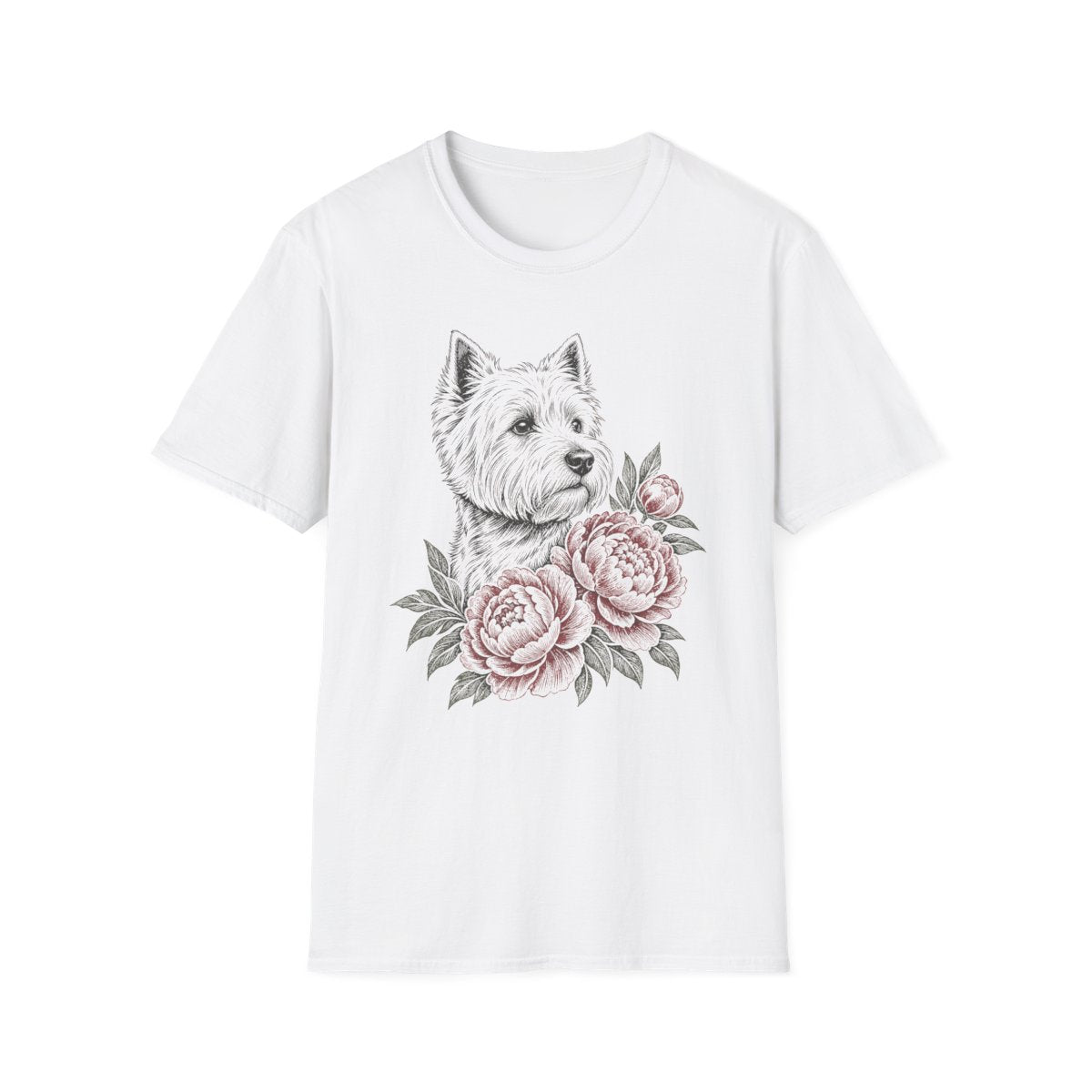 Peony Westie Tee - White