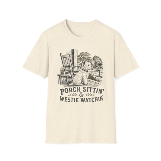 Porch Sittin Westie Tee - Natural