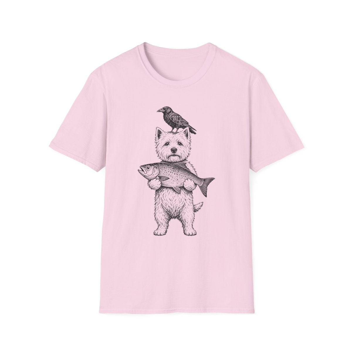 Prize Catch Westie Tee - Light Pink