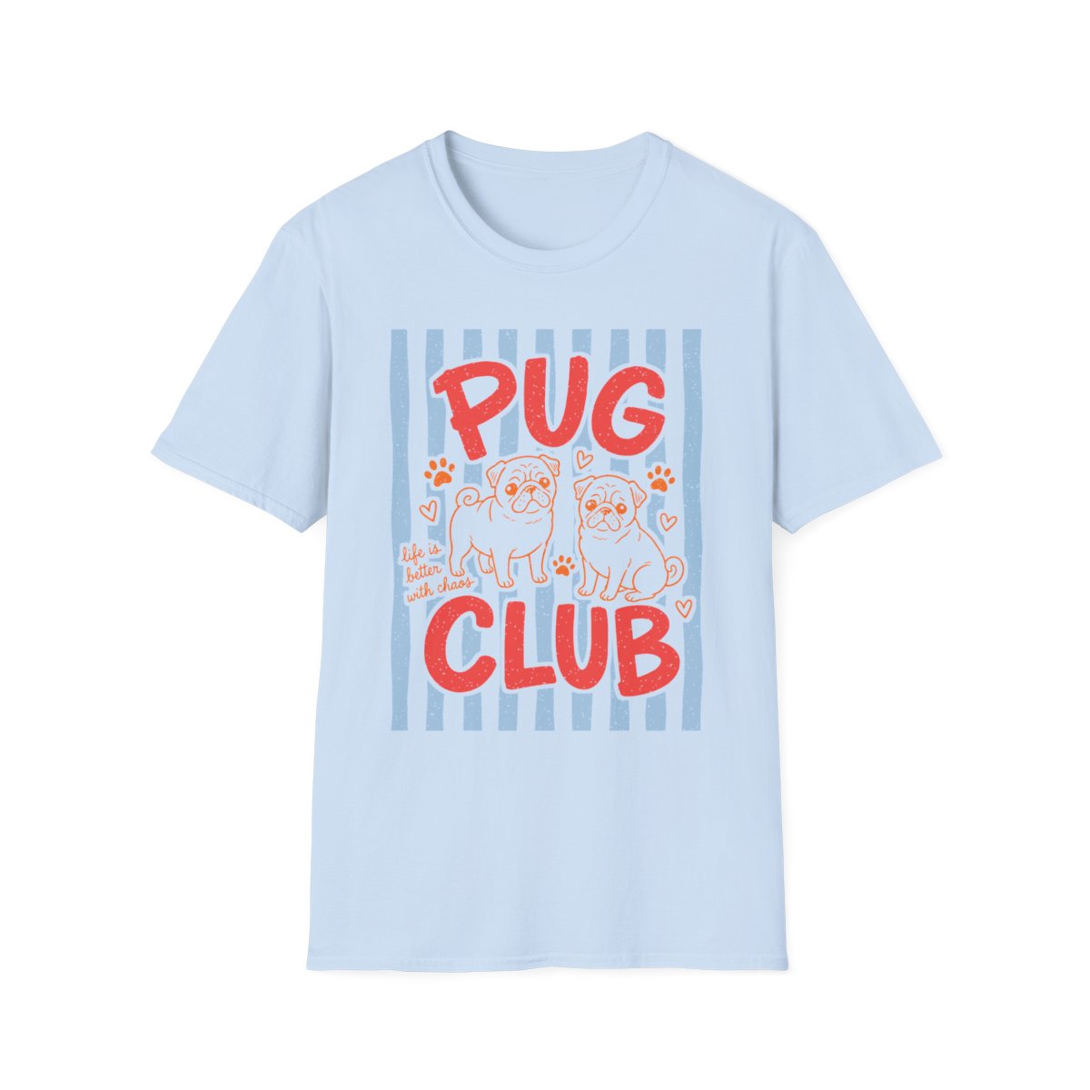 Pug Club Tee - Light Blue