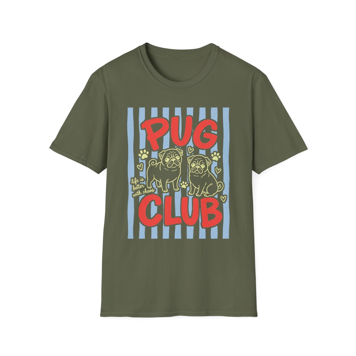 Pug Club Tee - Military Green
