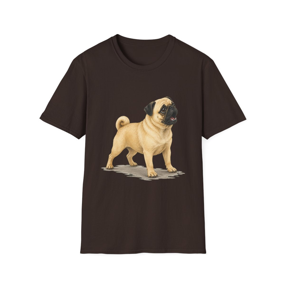 Pug Head Of Security Tee - Dark Chocolate