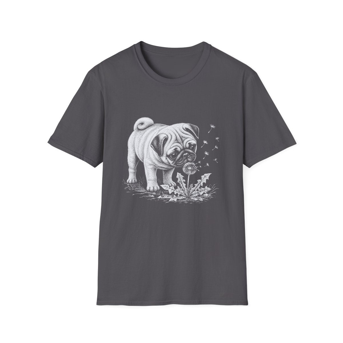 Pug Make A Wish Tee - Charcoal