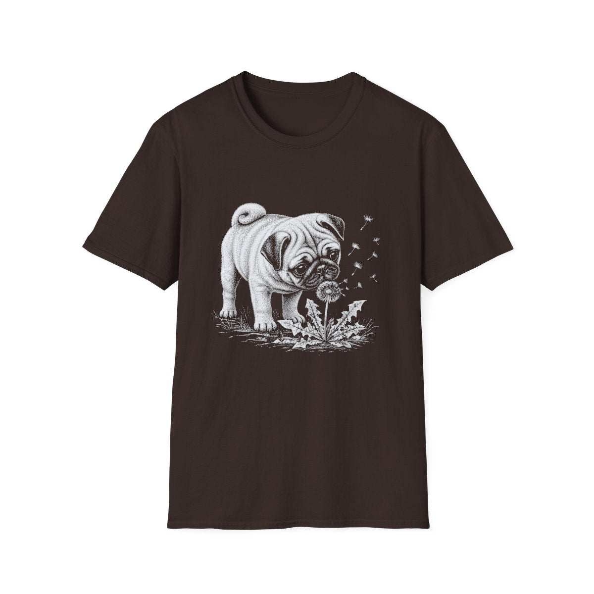 Pug Make A Wish Tee - Dark Chocolate