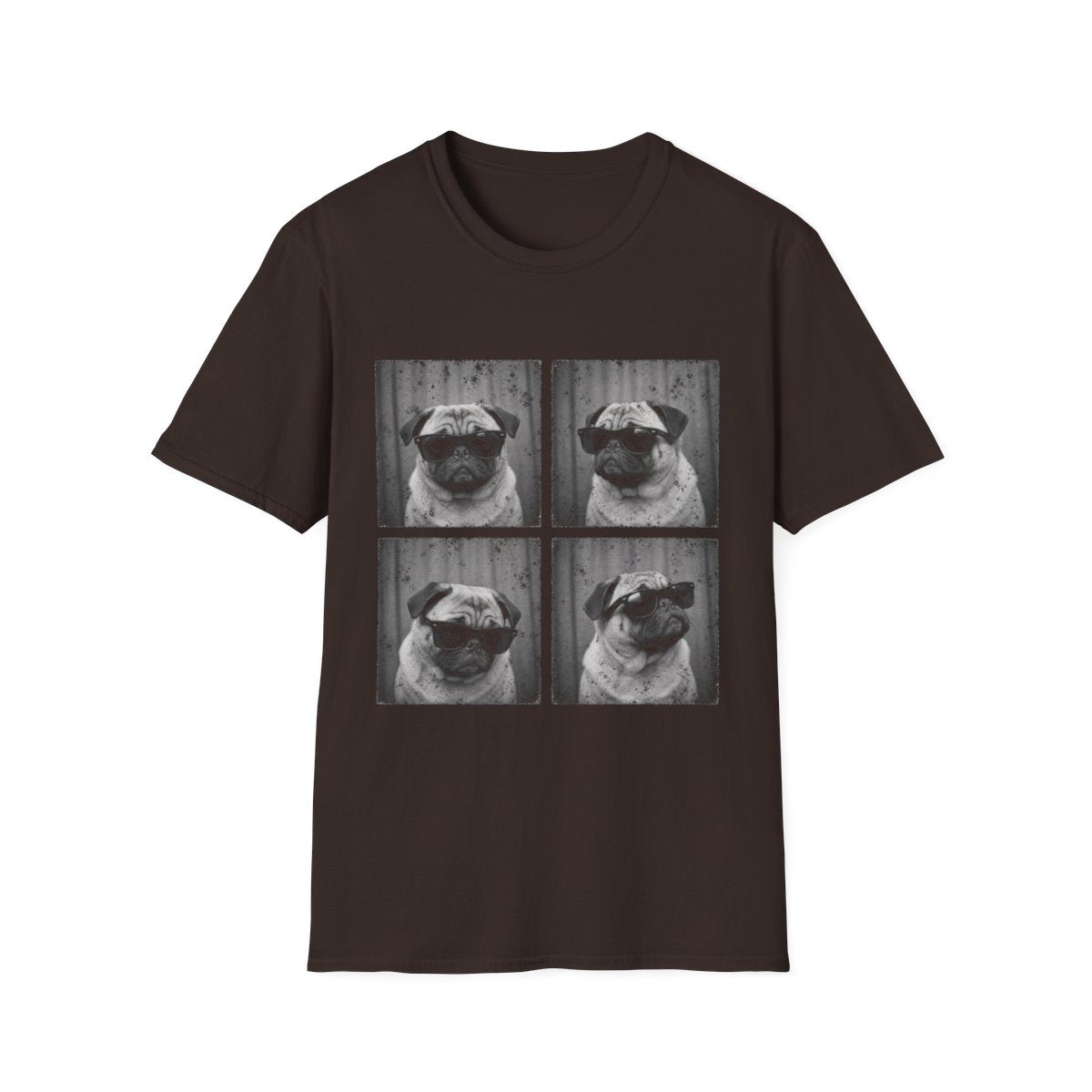 Pug Photo Booth Tee - Dark Chocolate