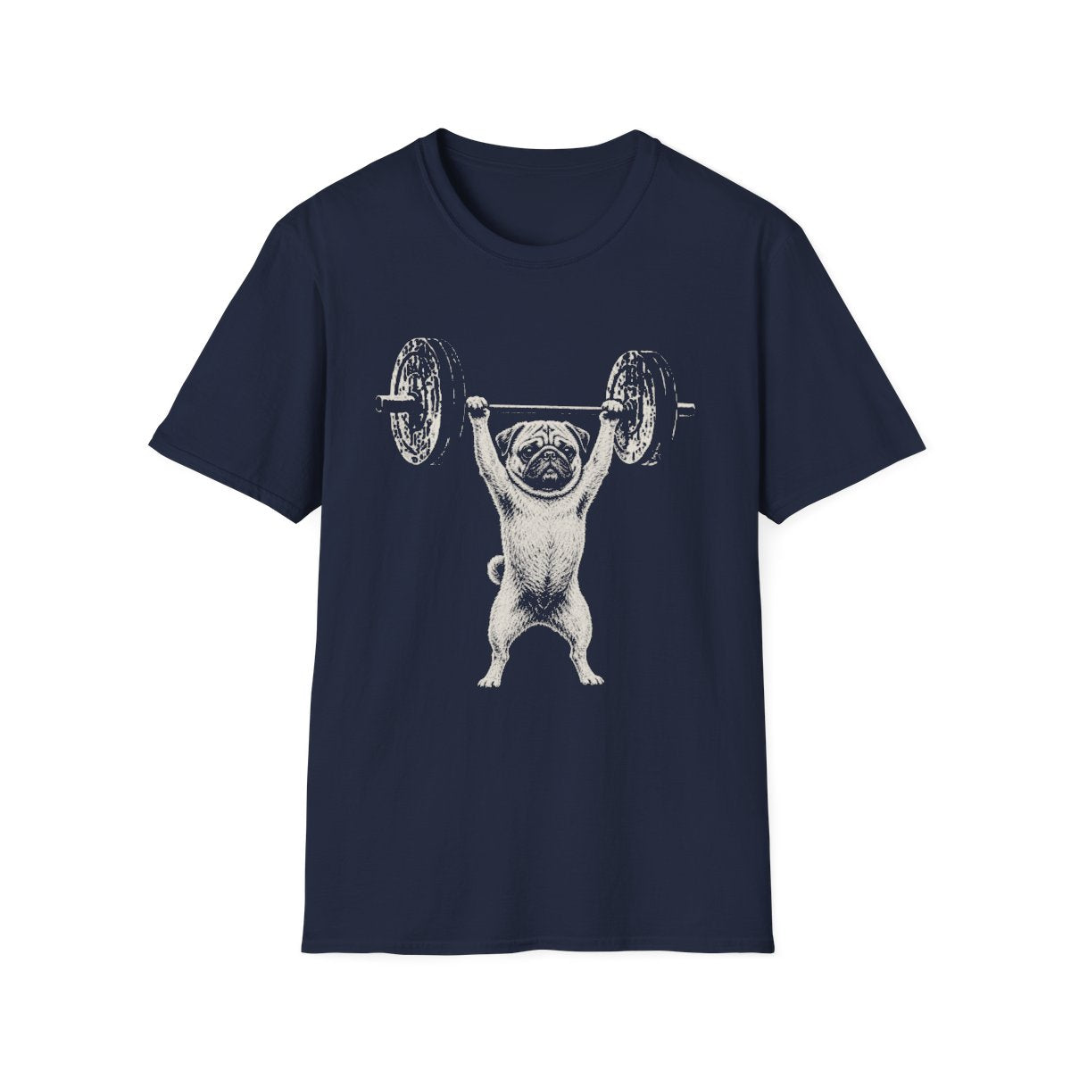 Pug Powerlifting Tee - Navy