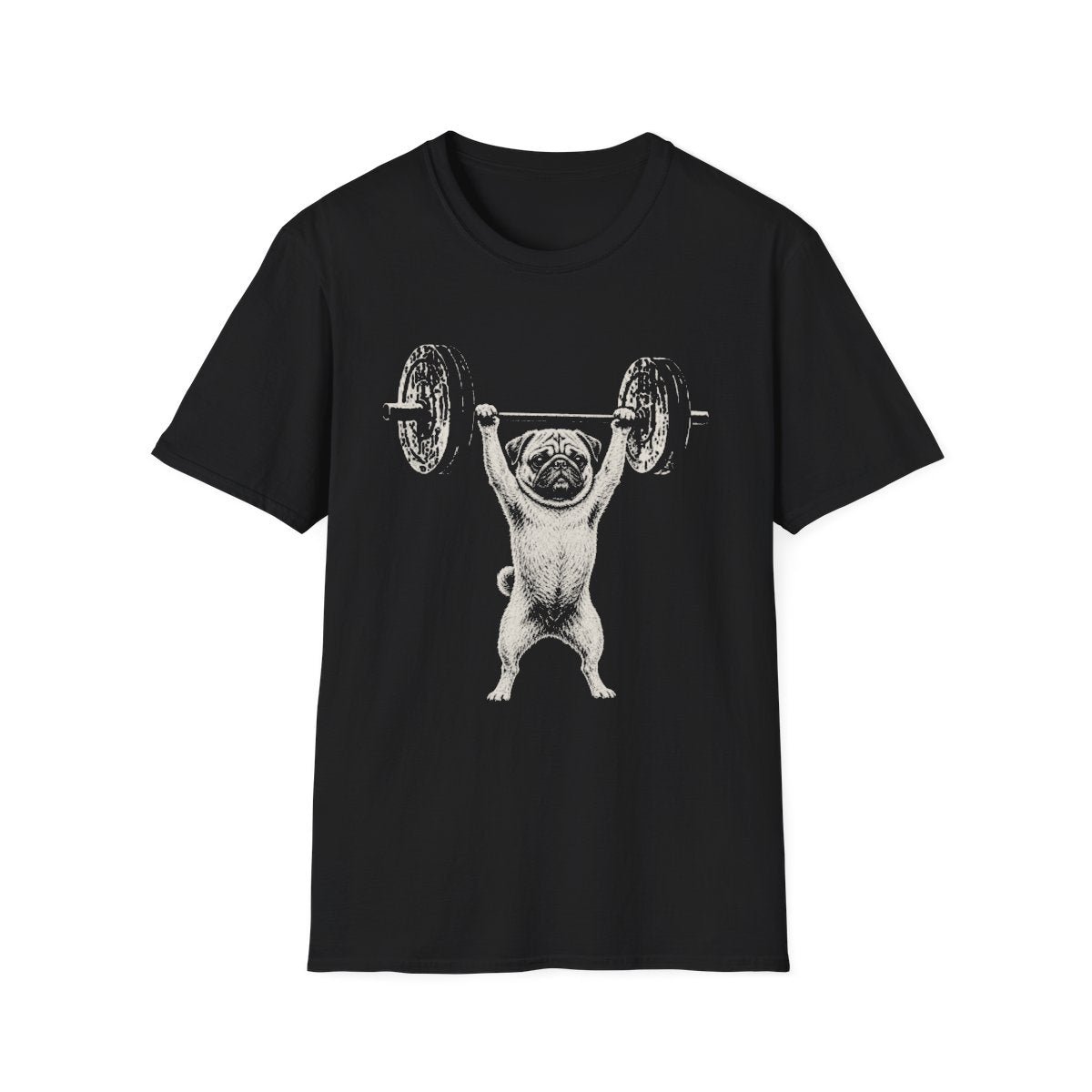 Pug Powerlifting Tee - Black