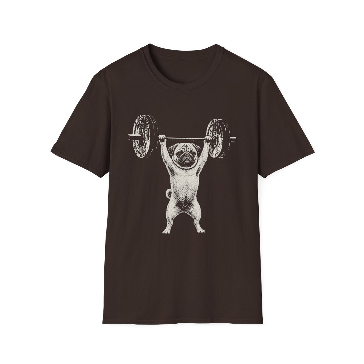 Pug Powerlifting Tee - Dark Chocolate