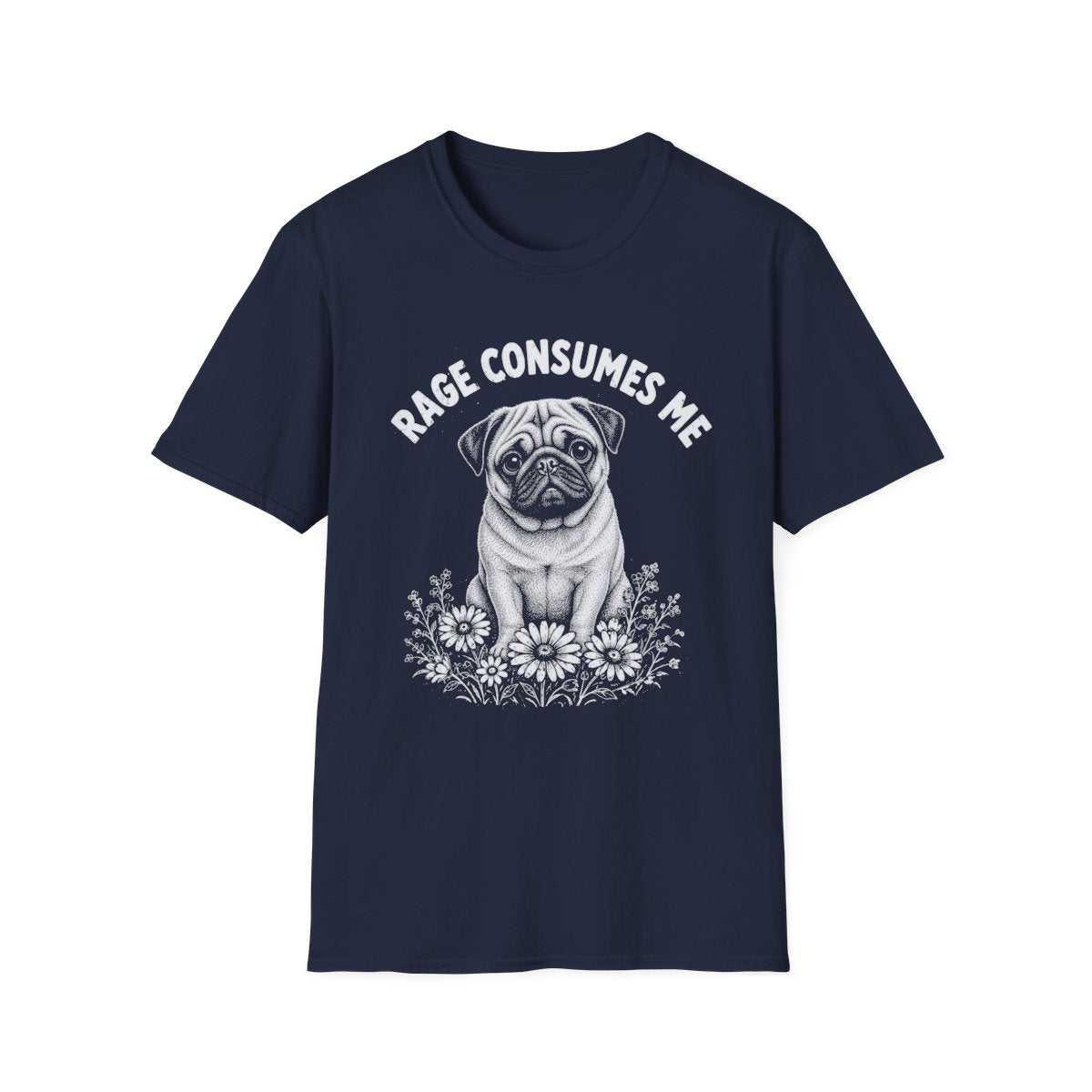 Pug Rage Consumes Me Tee - Navy