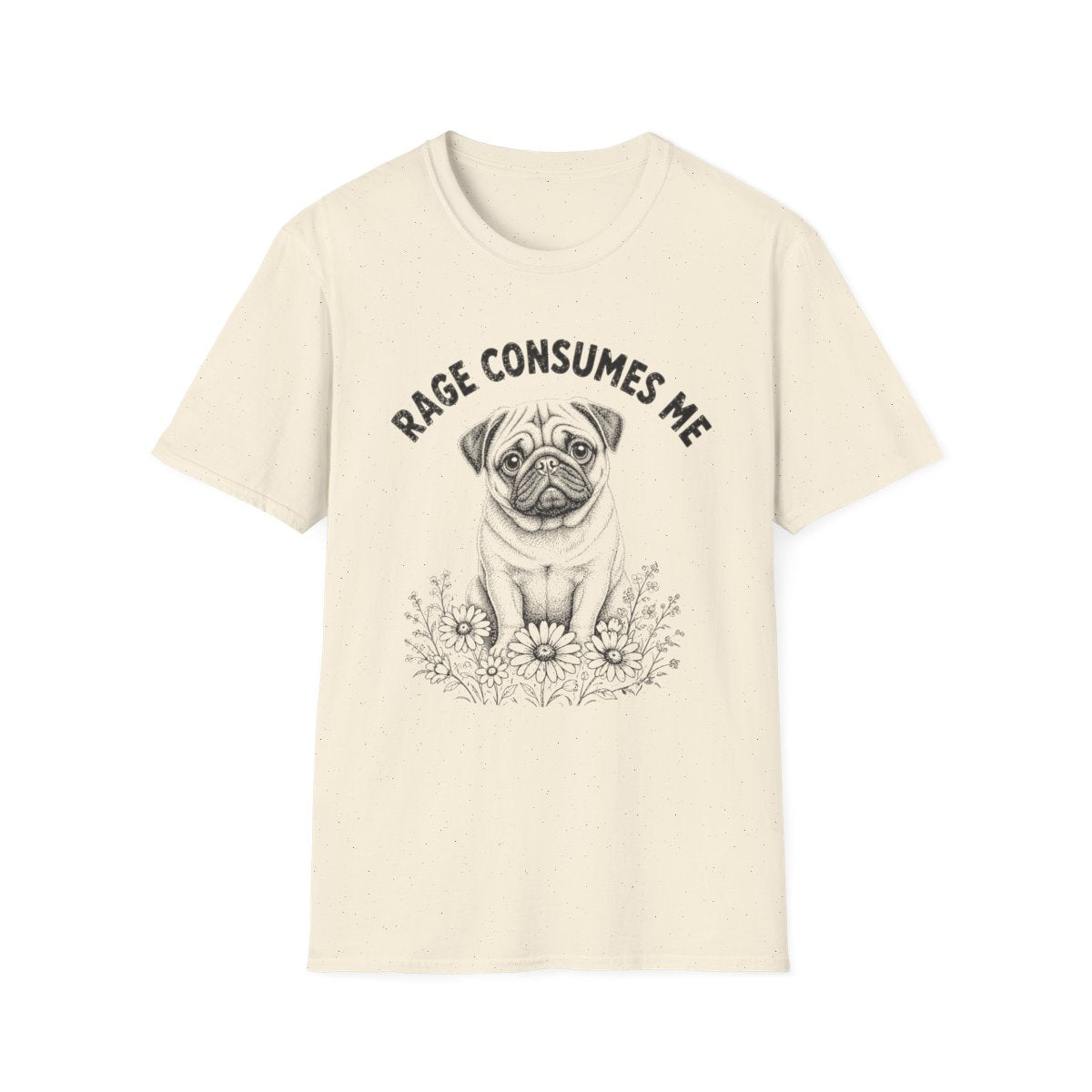 Pug Rage Consumes Me Tee - Natural