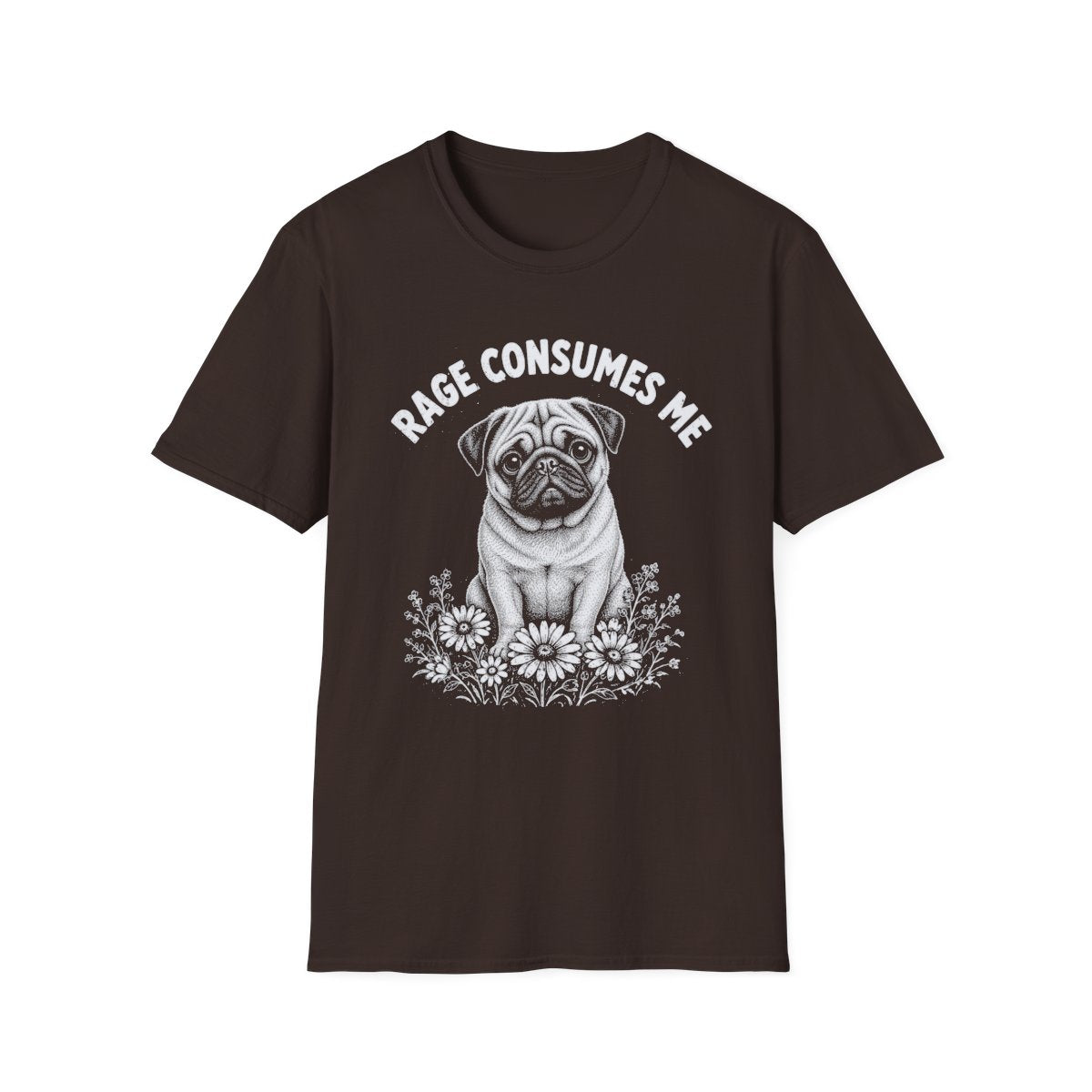 Pug Rage Consumes Me Tee - Dark Chocolate