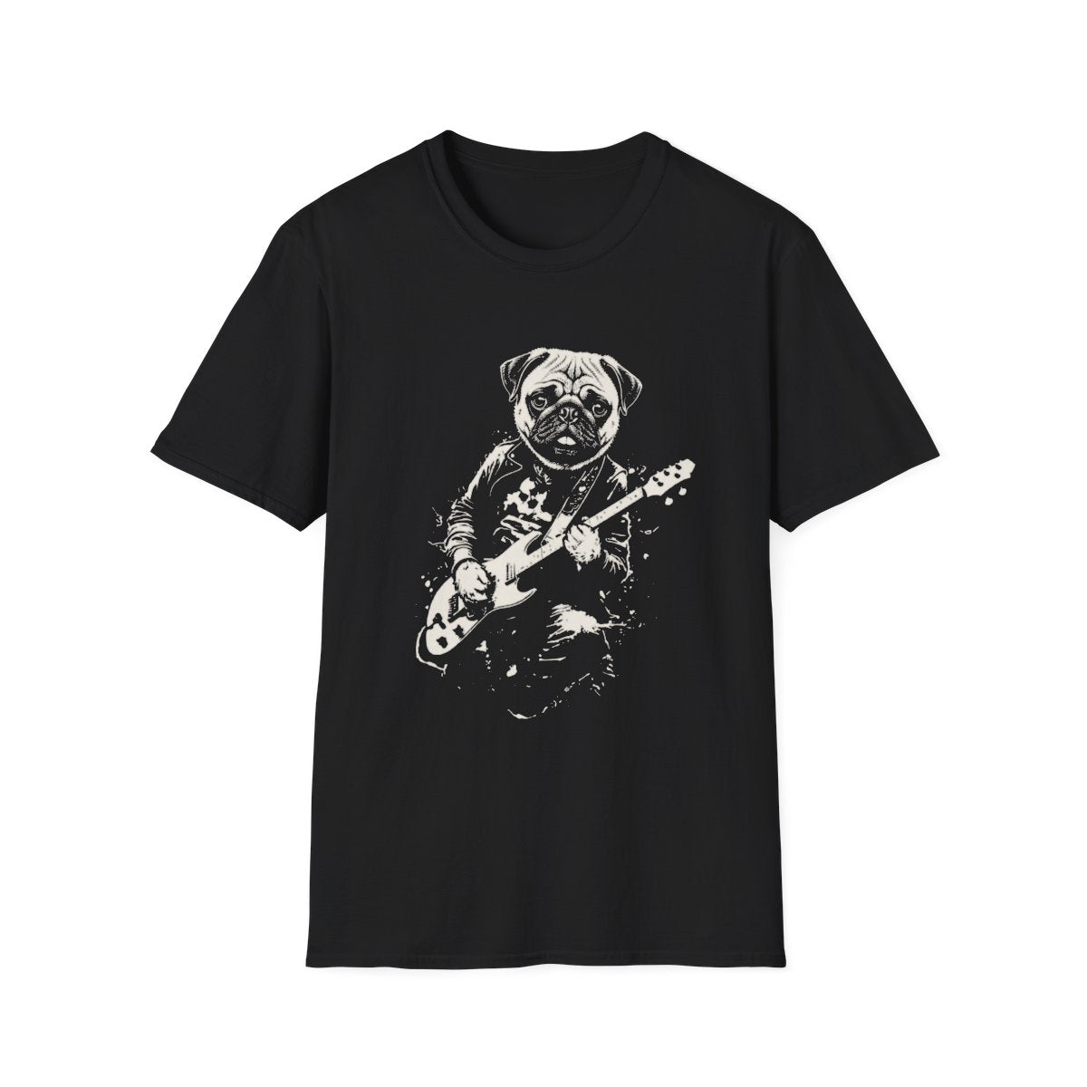 Pug Rocking Guitar Tee - Black