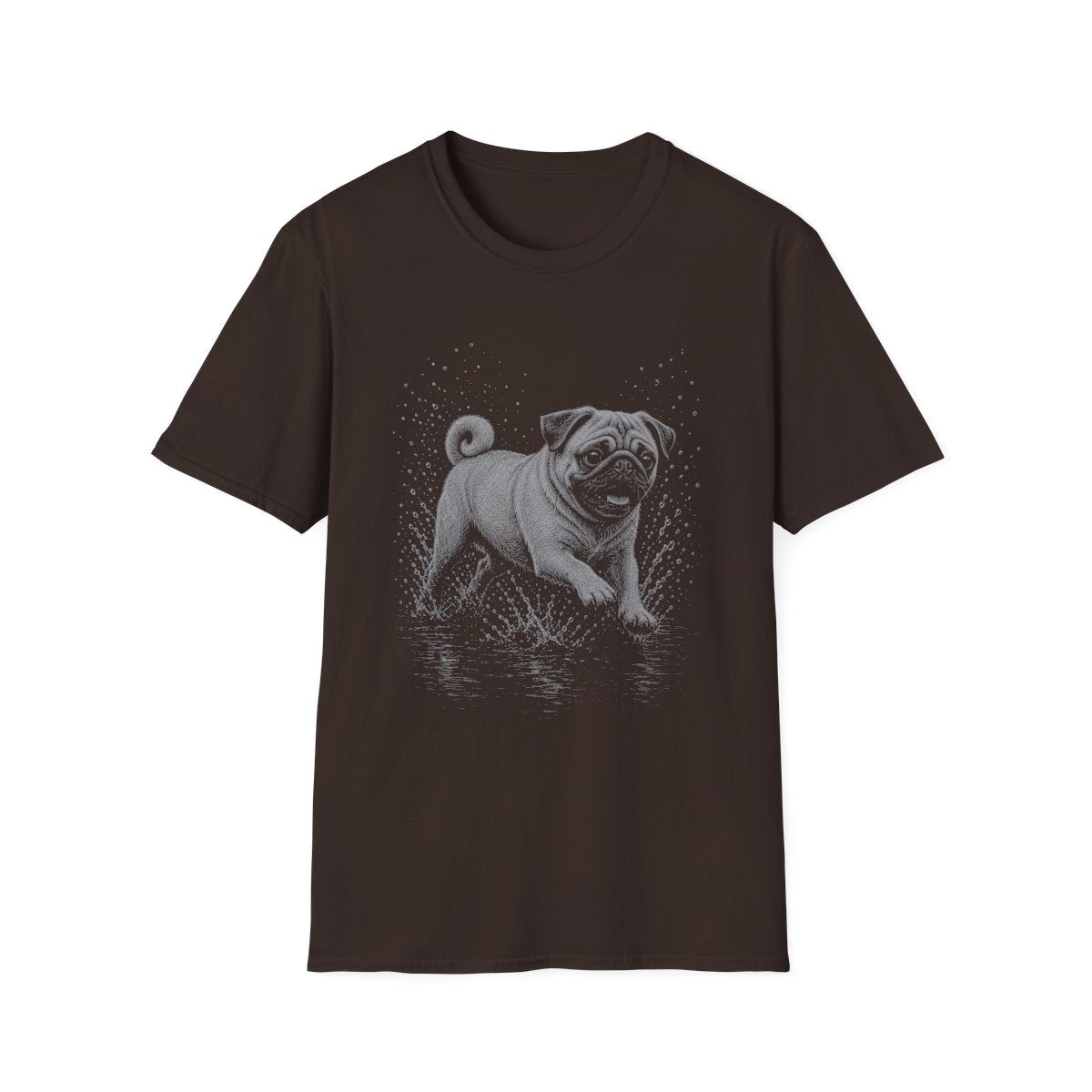 Pug Water Run Tee - Dark Chocolate