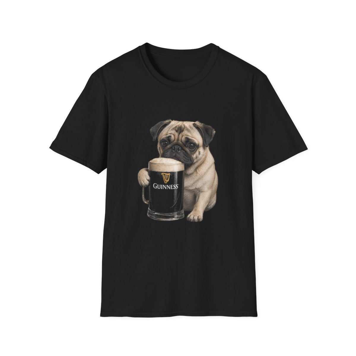 Pug With A Pint Tee - Black