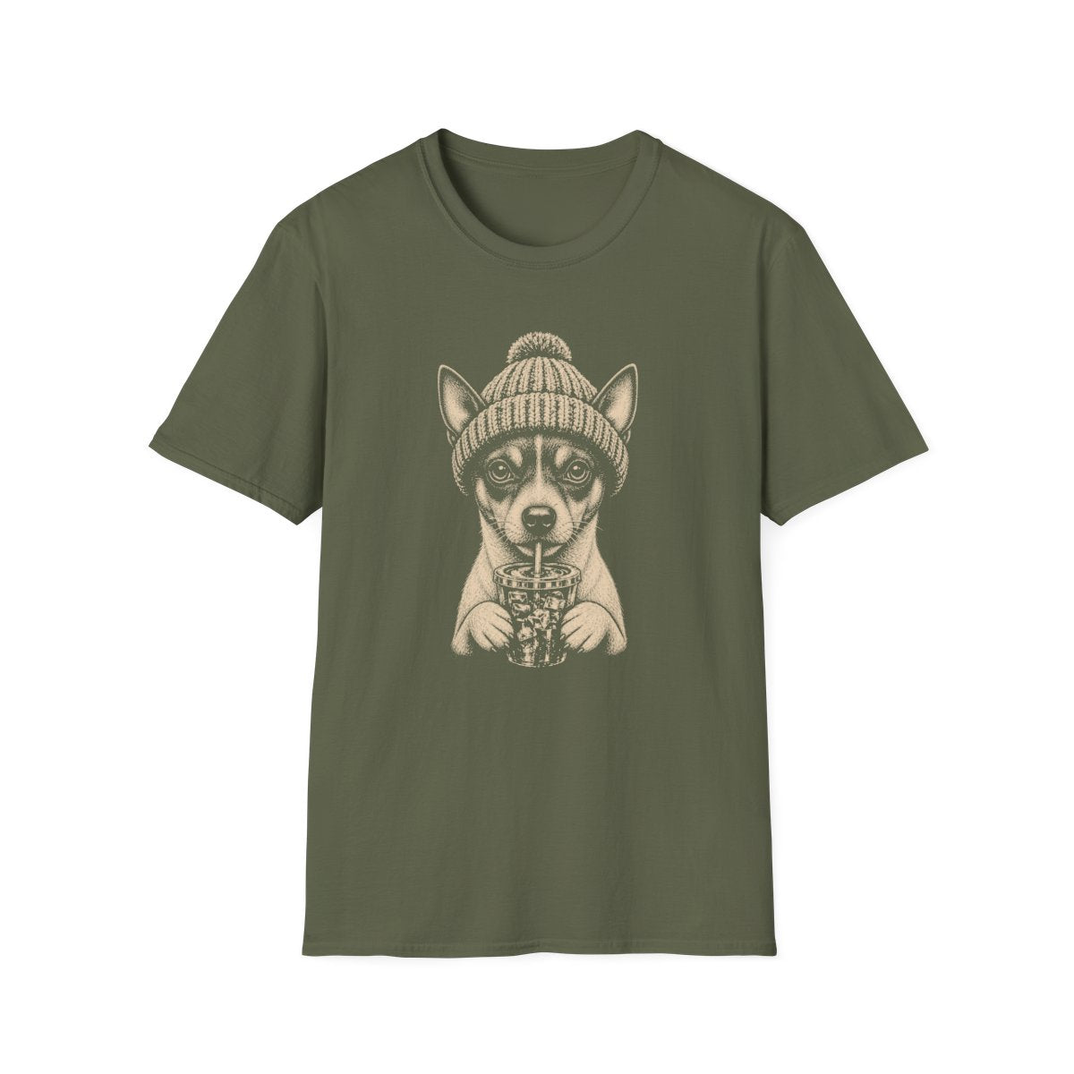 Rat Terrier Cold Brew Tee - Military Green
