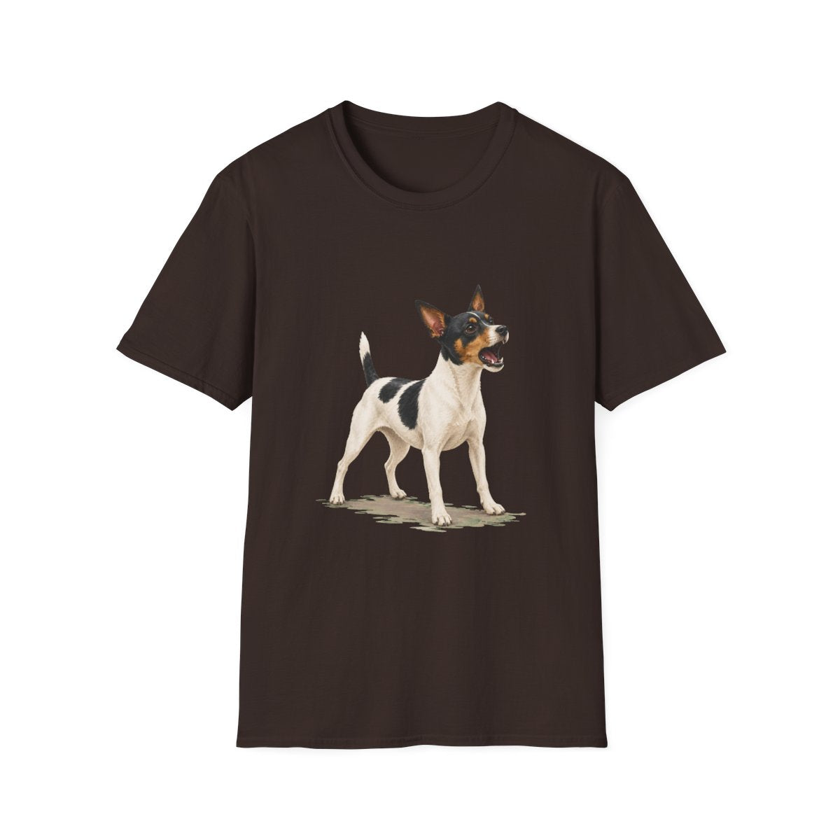 Rat Terrier Head Of Security Tee - Dark Chocolate